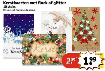 Aanbiedingen Kerstkaarten met flock of glitter - Huismerk - Kruidvat - Geldig van 29/11/2016 tot 04/12/2016 bij Kruidvat
