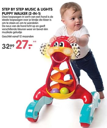 Aanbiedingen Step by step music + lights puppy walker (2-in-1) - Huismerk - Prenatal - Geldig van 28/11/2016 tot 05/12/2016 bij Prenatal