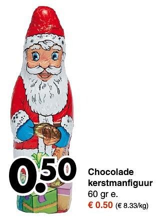 Aanbiedingen Chocolade kerstmanfiguur - Huismerk - Wibra - Geldig van 28/11/2016 tot 10/12/2016 bij Wibra