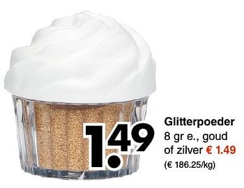 Aanbiedingen Glitterpoeder - Huismerk - Wibra - Geldig van 28/11/2016 tot 10/12/2016 bij Wibra