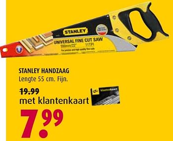 Aanbiedingen Stanley handzaag - Stanley - Geldig van 28/11/2016 tot 11/12/2016 bij Hubo
