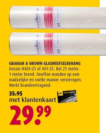 Aanbiedingen Graham + brown glasweefselbehang - Graham &amp; Brown - Geldig van 28/11/2016 tot 11/12/2016 bij Hubo