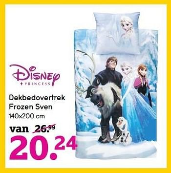 Aanbiedingen Dekbedovertrek frozen sven - Disney Princess - Geldig van 28/11/2016 tot 11/12/2016 bij Leen Bakker