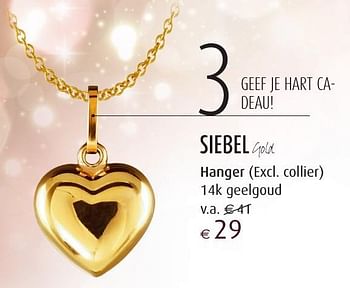 Aanbiedingen Hanger - Huismerk - Siebel Juweliers - Geldig van 27/11/2016 tot 24/12/2016 bij Siebel Juweliers