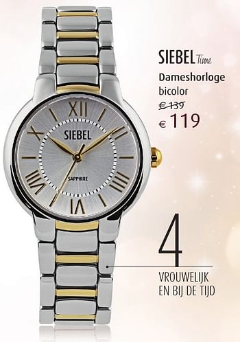 Aanbiedingen Dameshorloge - Huismerk - Siebel Juweliers - Geldig van 27/11/2016 tot 24/12/2016 bij Siebel Juweliers