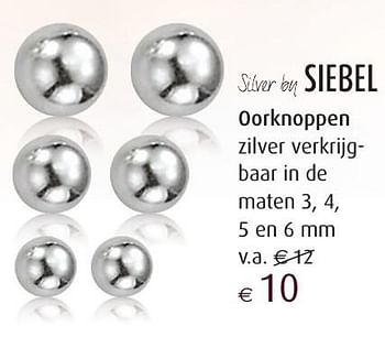 Aanbiedingen Oorknoppen - Huismerk - Siebel Juweliers - Geldig van 27/11/2016 tot 24/12/2016 bij Siebel Juweliers