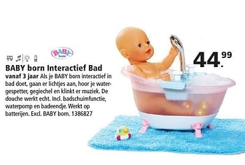 Aanbiedingen Baby born interactief bad - Baby Born - Geldig van 26/11/2016 tot 11/12/2016 bij Intertoys