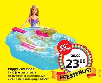 Aanbiedingen Puppy zwembad - Mattel - Geldig van 26/11/2016 tot 11/12/2016 bij Intertoys