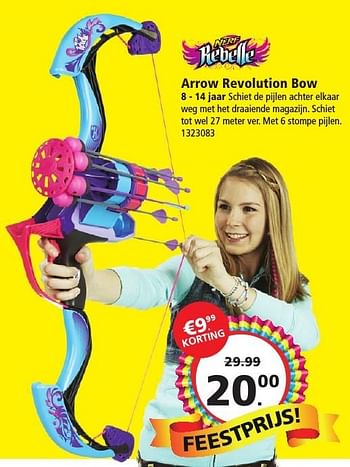 Aanbiedingen Arrow revolution bow - Nerf - Geldig van 26/11/2016 tot 11/12/2016 bij Intertoys