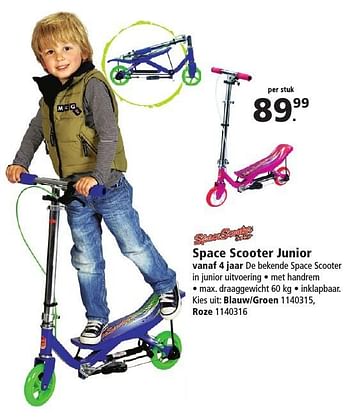 Aanbiedingen Space scooter junior - SpaceScooter - Geldig van 26/11/2016 tot 11/12/2016 bij Intertoys