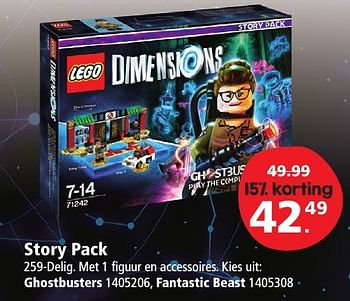 Aanbiedingen Story pack ghostbusters, fantastic beast - Lego - Geldig van 26/11/2016 tot 11/12/2016 bij Intertoys