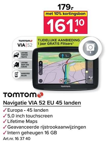 Aanbiedingen Tomtom navigatie via 52 eu 45 landen - TomTom - Geldig van 28/11/2016 tot 11/12/2016 bij Kijkshop