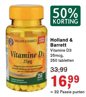 Aanbiedingen Holland + barrett vitamine d3 - Holland &amp; barrett - Geldig van 25/11/2016 tot 05/12/2016 bij Holland & Barrett