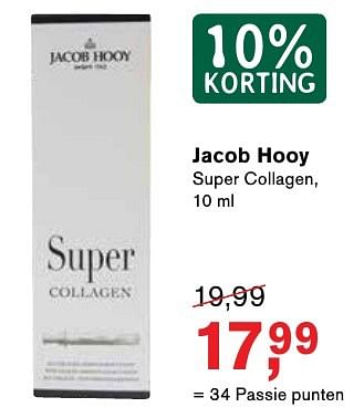 Aanbiedingen Jacob hooy super collagen - Jacob Hooy - Geldig van 25/11/2016 tot 05/12/2016 bij Holland & Barrett