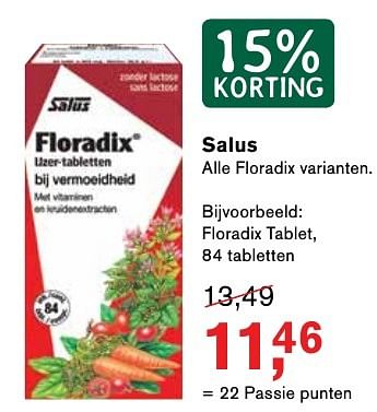 Aanbiedingen Salus floradix tablet - Salus - Geldig van 25/11/2016 tot 05/12/2016 bij Holland & Barrett