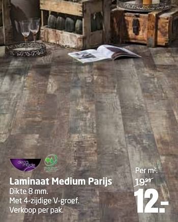 Aanbiedingen Laminaat medium parijs - DecoMode - Geldig van 27/11/2016 tot 11/12/2016 bij Formido