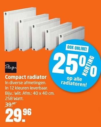 Aanbiedingen Compact radiator - Plieger - Geldig van 27/11/2016 tot 11/12/2016 bij Formido
