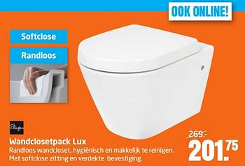 Aanbiedingen Wandclosetpack lux - Plieger - Geldig van 27/11/2016 tot 11/12/2016 bij Formido