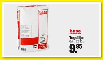 Aanbiedingen Tegellijm - Base Line - Geldig van 27/11/2016 tot 11/12/2016 bij Formido