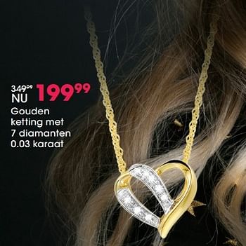 Aanbiedingen Gouden ketting met 7 diamanten 0.03 karaat - Huismerk - Lucardi - Geldig van 05/12/2016 tot 31/12/2016 bij Lucardi