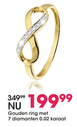 Aanbiedingen Gouden ring met 7 diamanten 0.02 karaat - Huismerk - Lucardi - Geldig van 05/12/2016 tot 31/12/2016 bij Lucardi