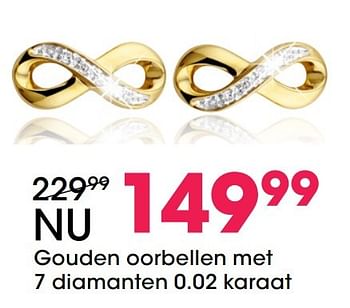 Aanbiedingen Gouden oorbellen met 7 diamanten 0.02 karaat - Huismerk - Lucardi - Geldig van 05/12/2016 tot 31/12/2016 bij Lucardi