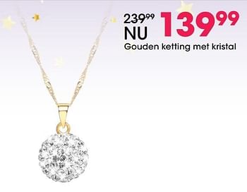 Aanbiedingen Gouden ketting met kristal - Huismerk - Lucardi - Geldig van 05/12/2016 tot 31/12/2016 bij Lucardi