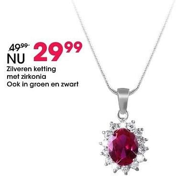 Aanbiedingen Zilveren ketting met zirkonia - Huismerk - Lucardi - Geldig van 05/12/2016 tot 31/12/2016 bij Lucardi