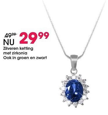 Aanbiedingen Zilveren ketting met zirkonia - Huismerk - Lucardi - Geldig van 05/12/2016 tot 31/12/2016 bij Lucardi