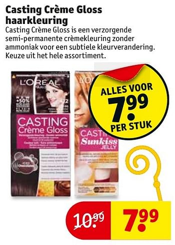 Aanbiedingen Casting crème gloss haarkleuring - L'Oreal Paris - Geldig van 29/11/2016 tot 04/12/2016 bij Kruidvat
