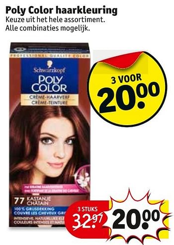 Aanbiedingen Poly color haarkleuring - Schwartzkopf - Geldig van 29/11/2016 tot 04/12/2016 bij Kruidvat