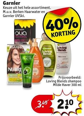 Aanbiedingen Loving blends shampoo milde haver - Garnier - Geldig van 29/11/2016 tot 04/12/2016 bij Kruidvat