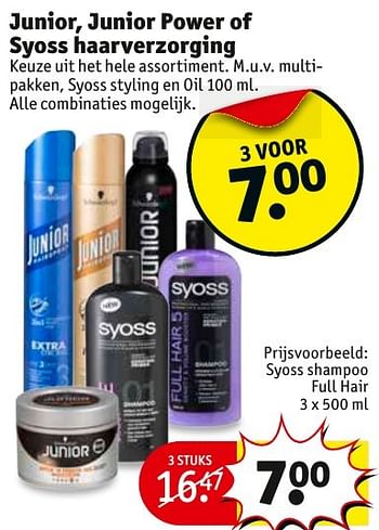 Aanbiedingen Syoss shampoo full hair - Syoss - Geldig van 29/11/2016 tot 04/12/2016 bij Kruidvat