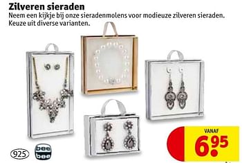 Aanbiedingen Zilveren sieraden - bee bee - Geldig van 29/11/2016 tot 04/12/2016 bij Kruidvat