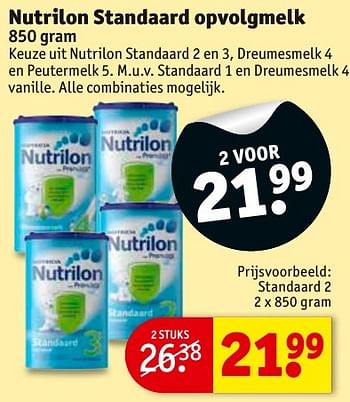 Aanbiedingen Nutrilon standaard opvolgmelk standaard 2 - Nutrilon - Geldig van 29/11/2016 tot 04/12/2016 bij Kruidvat