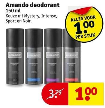 Aanbiedingen Amando deodorant - Amando - Geldig van 29/11/2016 tot 04/12/2016 bij Kruidvat