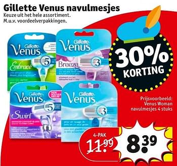Aanbiedingen Venus woman navulmesjes - Gillette - Geldig van 29/11/2016 tot 04/12/2016 bij Kruidvat