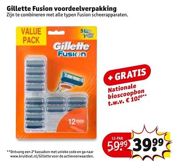 Aanbiedingen Gillette fusion voordeelverpakking - Gillette - Geldig van 29/11/2016 tot 04/12/2016 bij Kruidvat