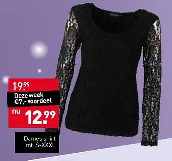 Aanbiedingen Dames shirt - Huismerk - Scapino - Geldig van 28/11/2016 tot 11/12/2016 bij Scapino