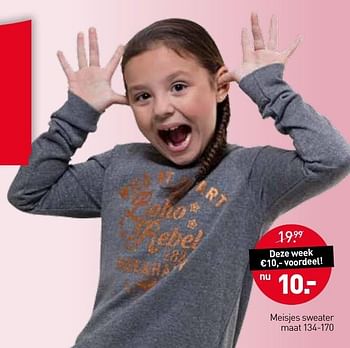 Aanbiedingen Meisjes sweater - Huismerk - Scapino - Geldig van 28/11/2016 tot 11/12/2016 bij Scapino