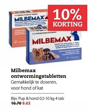 Aanbiedingen Milbemax ontwormingstabletten pup + hond - Milbemax - Geldig van 28/11/2016 tot 11/12/2016 bij Boerenbond