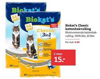 Aanbiedingen Biokat`s classic kattenbakvulling - Bio kat`s - Geldig van 28/11/2016 tot 11/12/2016 bij Boerenbond