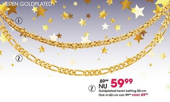 Aanbiedingen Goldplated heren ketting - Huismerk - Lucardi - Geldig van 05/12/2016 tot 31/12/2016 bij Lucardi