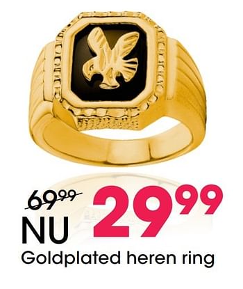 Aanbiedingen Goldplated heren ring - Huismerk - Lucardi - Geldig van 05/12/2016 tot 31/12/2016 bij Lucardi