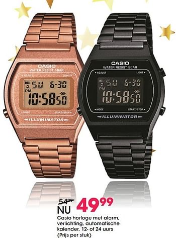 Aanbiedingen Casio horloge met alarm, verlichting, automatische kalender - Casio - Geldig van 05/12/2016 tot 31/12/2016 bij Lucardi