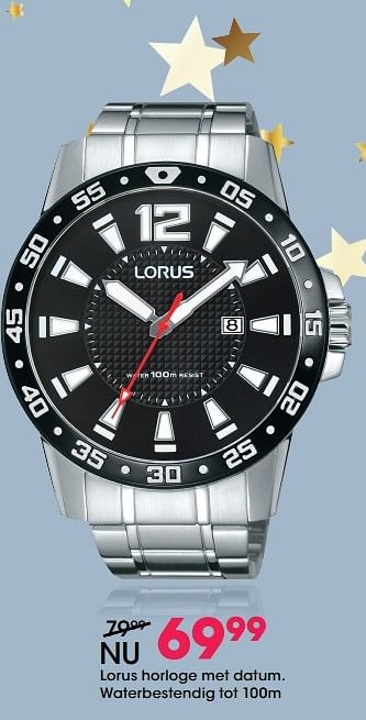 Aanbiedingen Lorus horloge met datum - Lorus - Geldig van 05/12/2016 tot 31/12/2016 bij Lucardi