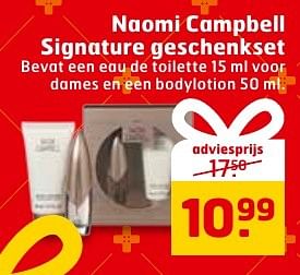 Aanbiedingen Naomi campbell signature geschenkset - Naomi Campbell - Geldig van 29/11/2016 tot 04/12/2016 bij Trekpleister
