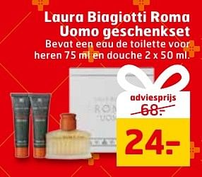 Aanbiedingen Laura biagiotti roma uomo geschenkset - Laura Biagiotti   - Geldig van 29/11/2016 tot 04/12/2016 bij Trekpleister