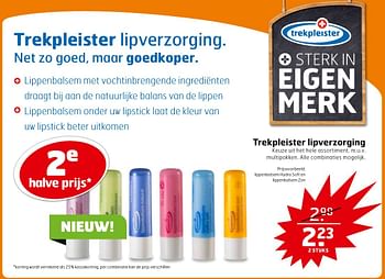 Aanbiedingen Lippenbalsem hydra soft en lippenbalsem zon - Huismerk - Trekpleister - Geldig van 29/11/2016 tot 04/12/2016 bij Trekpleister