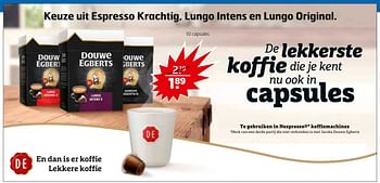 Aanbiedingen De lekkerste koffie die je kent nu ook in capsules - Douwe Egberts - Geldig van 29/11/2016 tot 04/12/2016 bij Trekpleister